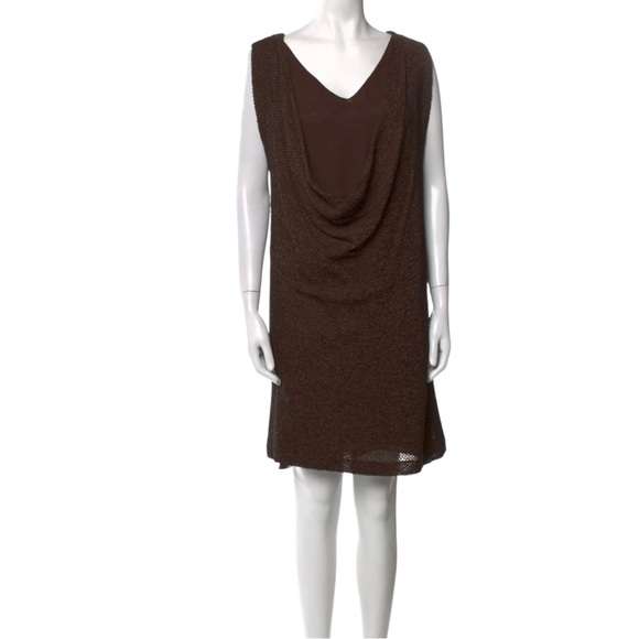 Shamask Dresses & Skirts - SHAMASK Cowl Neck Shift Sleeveless Dress in Espresso Brown Size Small — FAB!!!